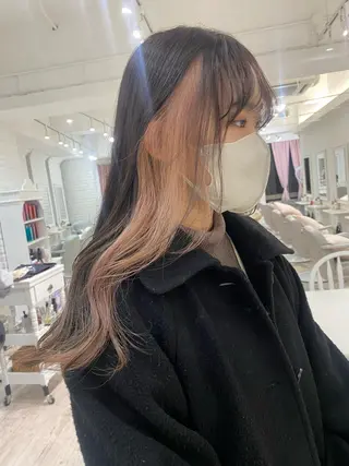 ロング カラー Eliss 堀江所属・暖色カラー🎀 門内 梨真のヘアスタイル