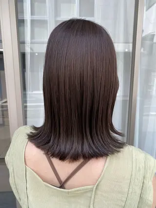 ミディアム カラー グレージュ/透明感/ 韓国ヘア/RISAのヘアスタイル