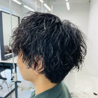 ミディアム パーマ メンズ メンズカット特化✂︎ SHINGO 本厚木のヘアスタイル
