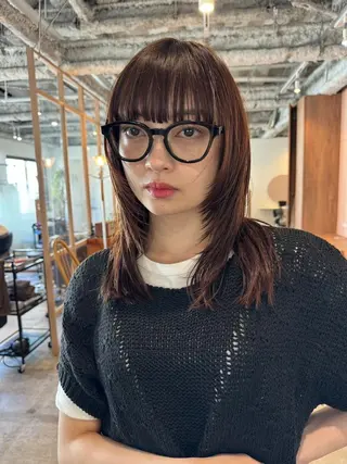 ミディアム パーマ カラー CEINE OURのヘアスタイル