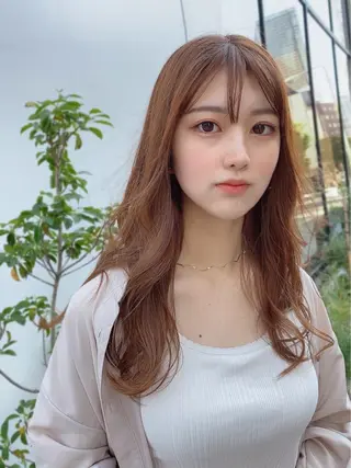 セミロング カラー ブリーチ&似合せボブ 田中寛十のヘアスタイル