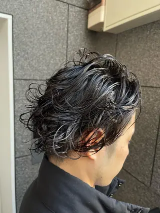ミディアム パーマ メンズ メンズパーマ/ スパイラル　渡邉凌のヘアスタイル