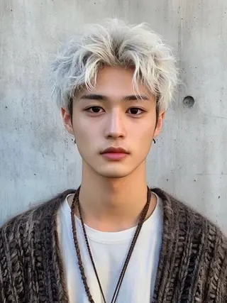 ショート パーマ メンズ メンズハイトーン メンズバレイヤージュのヘアスタイル