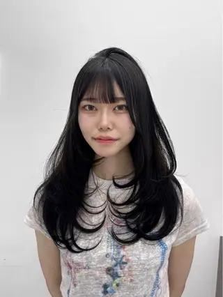 ロング 🤍韓国暗髪 レイヤー🤍きょうのヘアスタイル