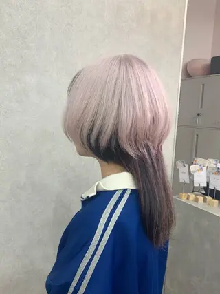 ミディアム カラー ハイトーン・ブリーチ ムラ修正 八須 錬のヘアスタイル