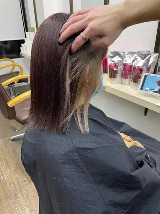 セミロング カラー ヒカ/外国人風 デザインカラーのヘアスタイル