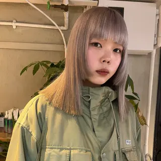 ミディアム カラー ボブハイトーン🦖 デザインMAMIのヘアスタイル