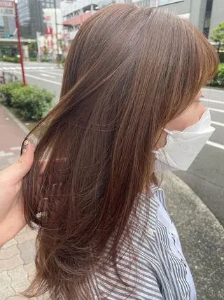 セミロング 天王寺ハイトーン rinkaのヘアスタイル