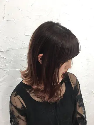 セミロング ヘアアレンジ 大人垢抜け ダブルカラー【上野】のヘアスタイル