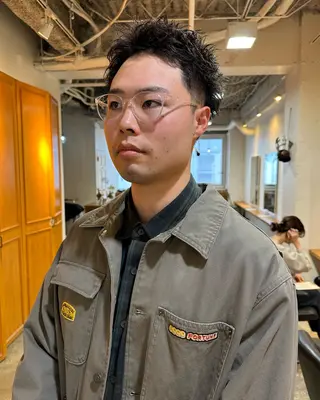 ショート メンズ グランジヘア 無造作ヘアHYUGAのヘアスタイル