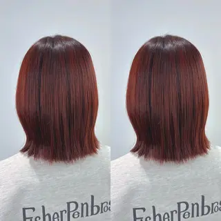 ミディアム カラー オーガニックカラー/ 髪質改善/ボブのヘアスタイル