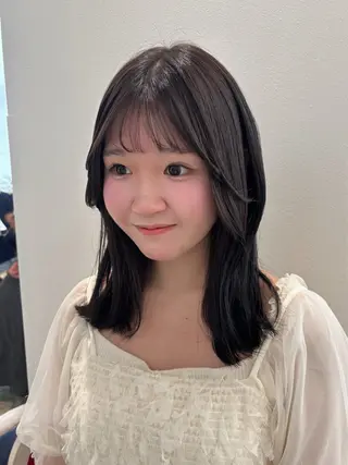 セミロング カラー ktwo☆ 暗艶髪☆姫野琳のヘアスタイル