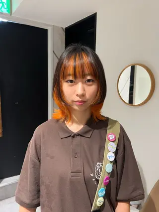 ミディアム カラー ai 梅田/暖色カラーのヘアスタイル