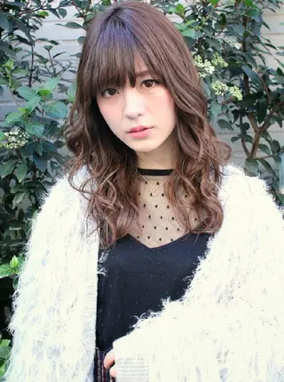 セミロング カラー 堀内 翔のヘアスタイル