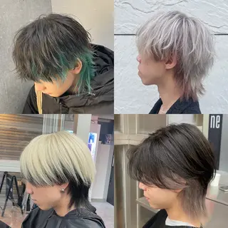 ショート カラー メンズ えーき/ウルフ/ パーマ/トレンドのヘアスタイル