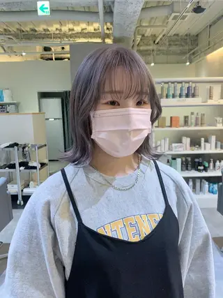 ミディアム カラー 桃果 momokaのヘアスタイル