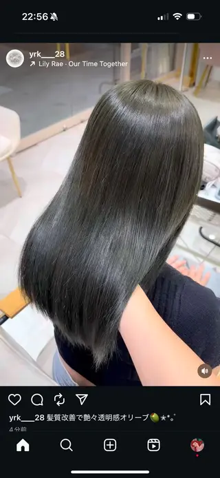 ミディアム yurika🎀 透明感カラーのヘアスタイル