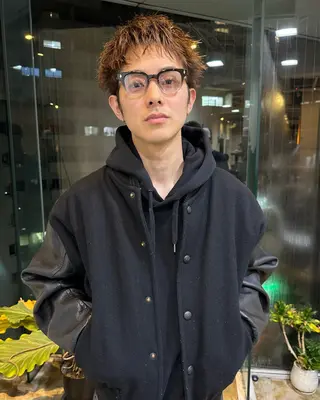 ショート カラー メンズ グランジヘア 無造作ヘアHYUGAのヘアスタイル