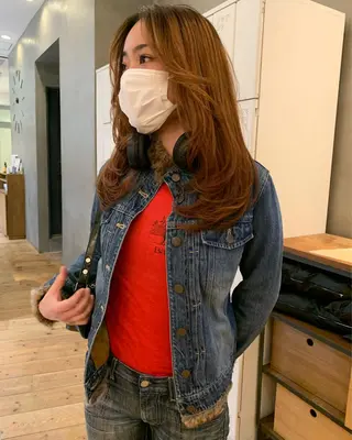 ロング ハイトーン/顔まわり レイヤー/YUKAのヘアスタイル