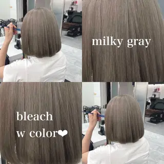 ミディアム カラー NAMI🤎ブラウン &ミルクティー🤍のヘアスタイル