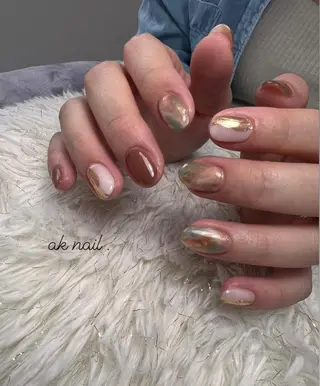 ミディアム ネイル ak nail .のネイルデザイン