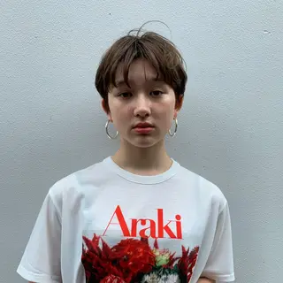 ショート カラー SALOWIN表参道　arist店所属・柔らか透け感カラー 🌿ムロヤリョウスケのヘアスタイル