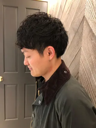 ショート パーマ メンズ Lolonois池田 代表 鍜治本颯太のヘアスタイル