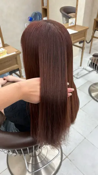 ロング カラー 外人風ハイライト/ グレージュカラーのヘアスタイル