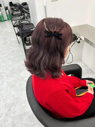 ミディアム カラー ヘアアレンジ 愛されカラー🩷 はるなのヘアスタイル