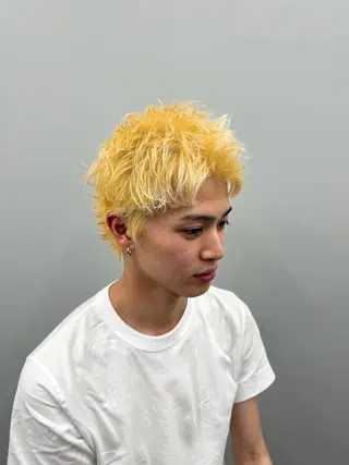 ショート パーマ メンズ 【曲がる縮毛矯正】 モデル募集🙋カツヤのヘアスタイル