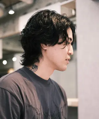 ミディアム パーマ メンズ Umu所属・✳︎透明感カラー✳︎ ボブ✳︎nanaのヘアスタイル