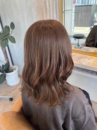 ミディアム カラー ブリーチなしWカラー レイヤー/Rickyのヘアスタイル