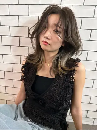 ロング 京都レイヤーカット/ 縮毛矯正/羽柴りくのマツエク・マツパデザイン