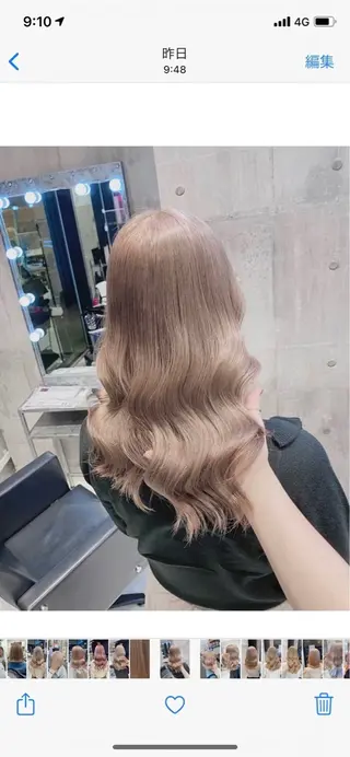 セミロング カラー 【美髪ハイトーン】 髪質改善/大和🎀のヘアスタイル