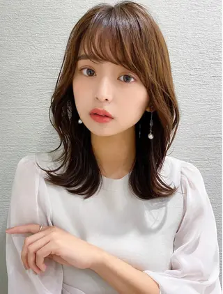 ミディアム 【愛され小顔カット】 YOSHIKIヘアのヘアスタイル