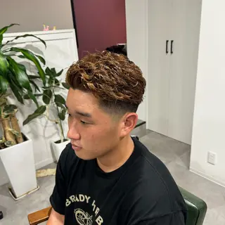 パーマ メンズ 平尾/艶カラー/ アッシュ系/中川誠大のヘアスタイル