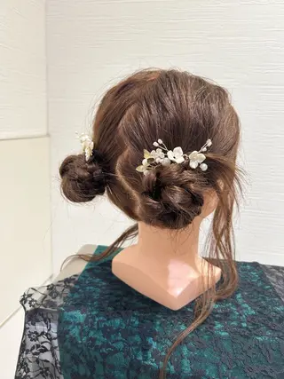 ヘアアレンジ はるか/ブリーチカラ ー/ヘアアレンジ🤍のヘアスタイル