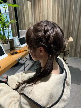 セミロング ヘアアレンジ ０円メンズカット✂️ ／浅野未来🌼.*のヘアスタイル