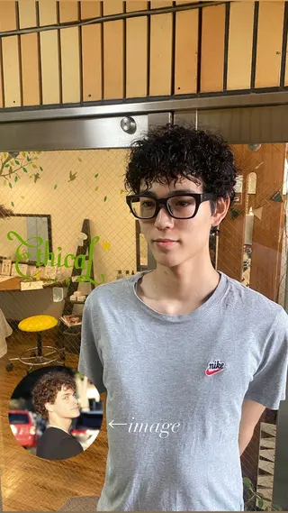 パーマ ヘアアレンジ メンズ メンズ特化 エシカル　松原大将のヘアスタイル