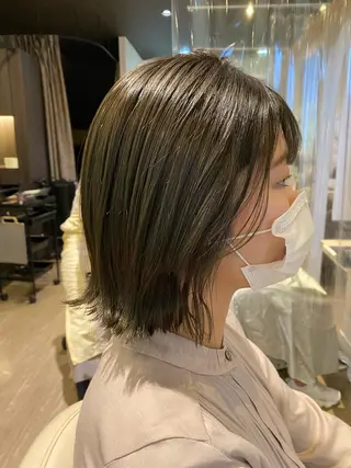 ミディアム 髪質改善/マツパ 垢抜け透明カラー衣笠のヘアスタイル