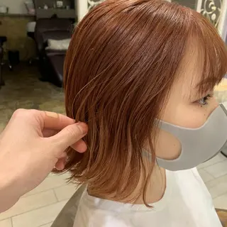ショート カラー ボブ🍊暖色カラー 浅草【Bob美容師】のヘアスタイル