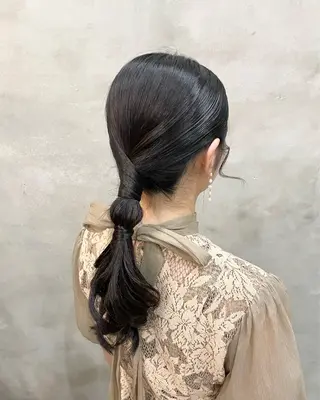 ロング 【ピンク/韓国ヘア/ ヘアセット】亜海のヘアスタイル