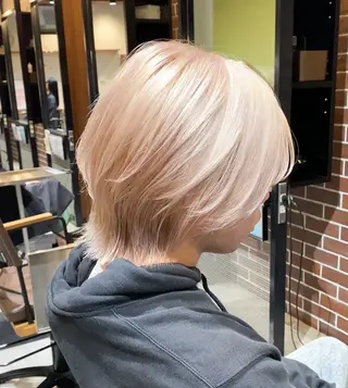 メンズ 透明感ブリーチ/ メンズパーマのヘアスタイル