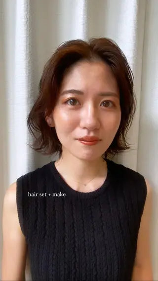 ミディアム 増井 彩乃のヘアスタイル