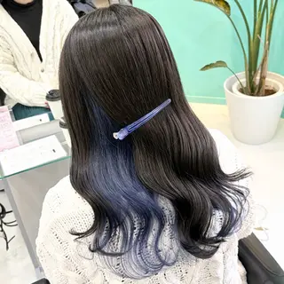 セミロング カラー Natsuki🤍 透明感×艶カラー🫧のヘアスタイル
