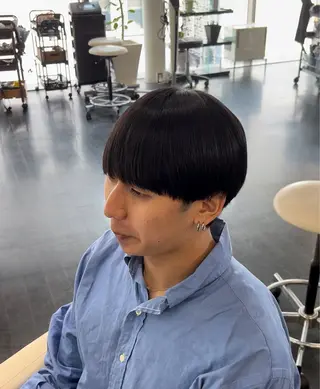 ショート パーマ メンズ 【髪質改善/縮毛矯正 /カラー】ホサカのヘアスタイル