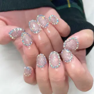 ネイル ゴテゴテ💙ワンホン リオナのネイルデザイン