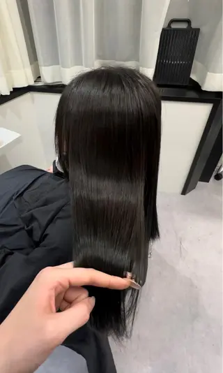 ロング 韓国風✨髪質改善✨ 縮毛矯正✨松浦知奈美のヘアスタイル