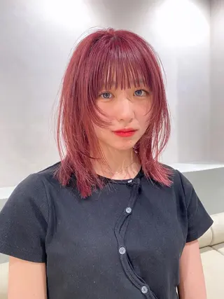ミディアム 栗原 瑞稀のヘアスタイル