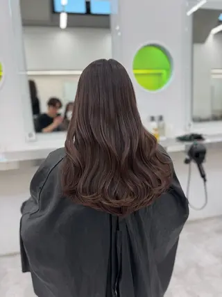 セミロング カラー ブリーチなし🤍透明 感カラー🤍しゅうじのヘアスタイル